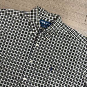 Polo Ralph Lauren Men's Blake Green Plaid Button-Down Short Sleeve Shirt - XL